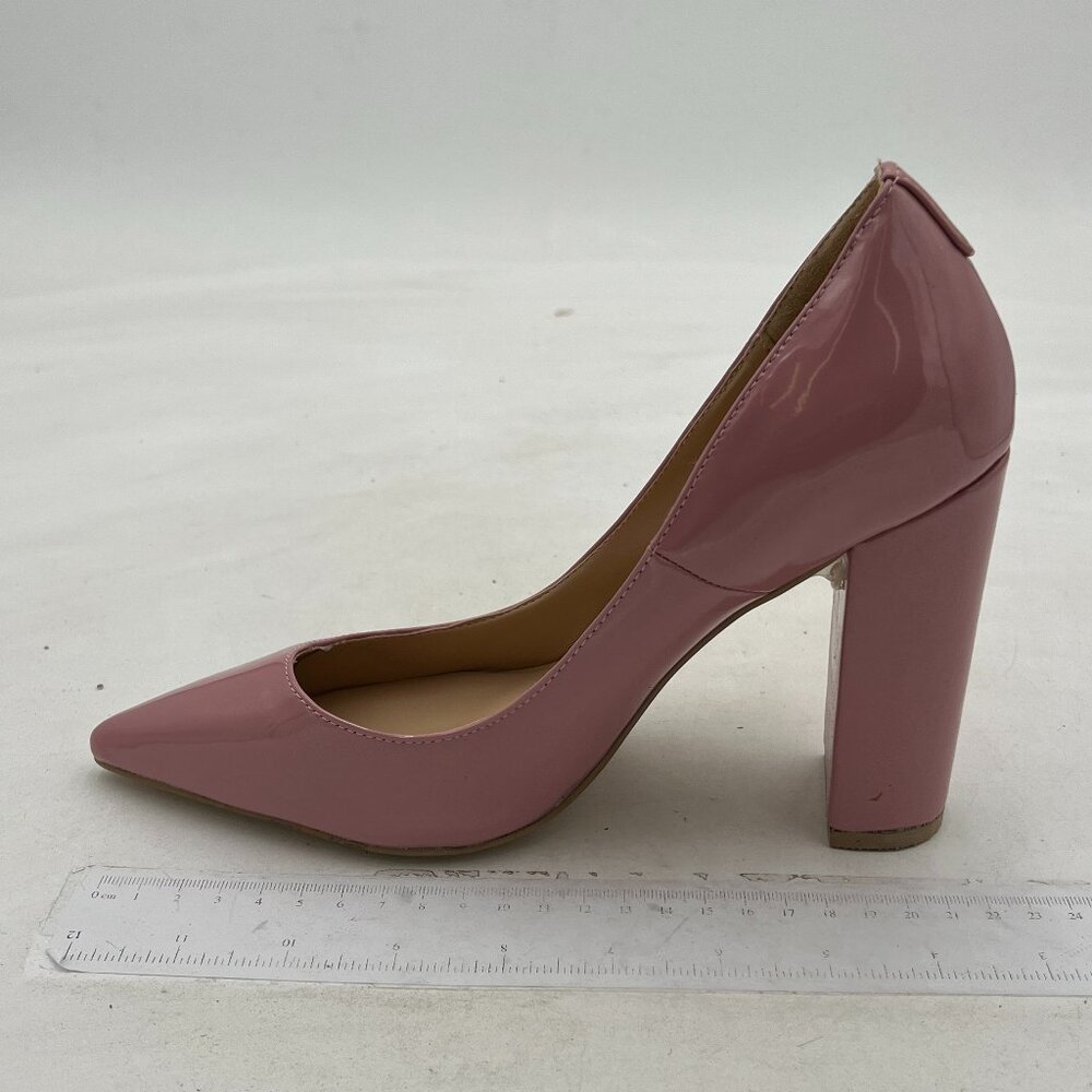 YDN Women's Pointed Toe Chunky High Heel Pumps Slip On 4 Inches Block Heels Comf